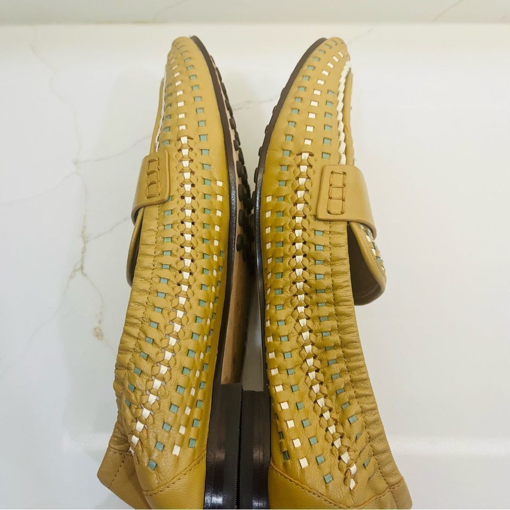 Tory Burch Tan & Teal Woven Flats - Picture 10 of 12